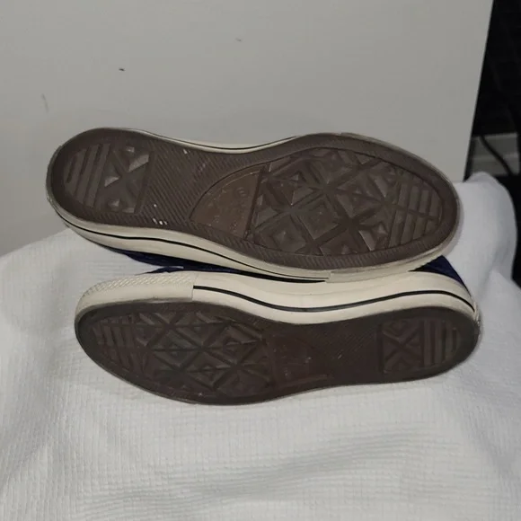 CONVERSE Velvet Size 7 Navy High-Top Sneakers with Studs - Picture 9 of 15